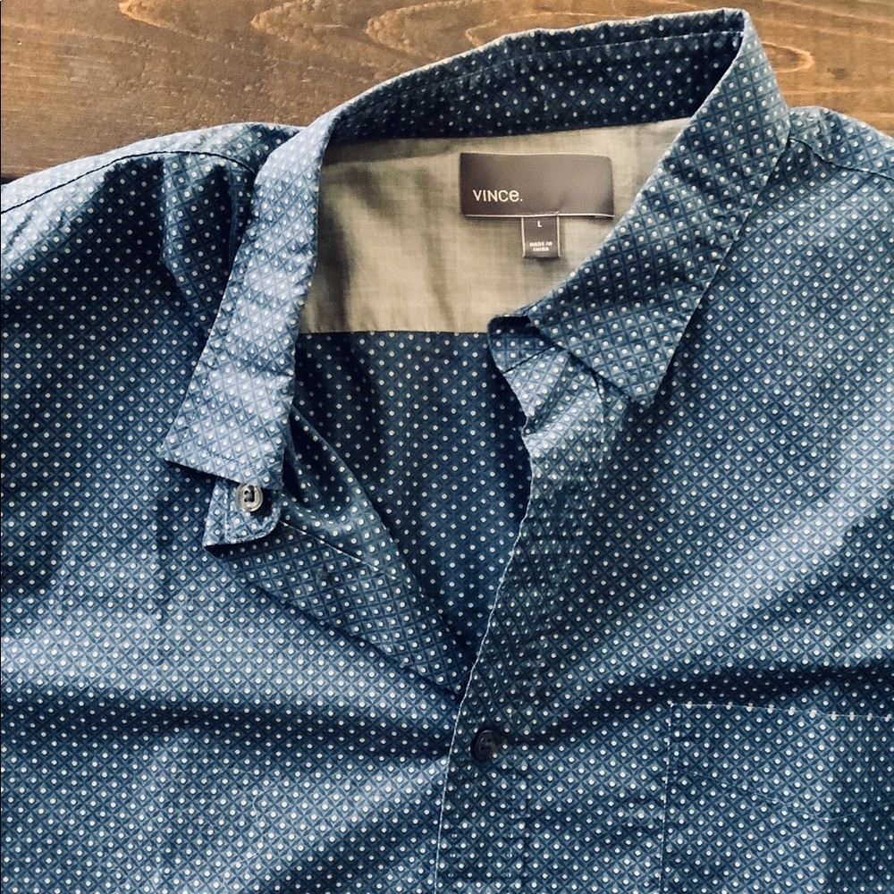 Vince large long sleeve patterned button down